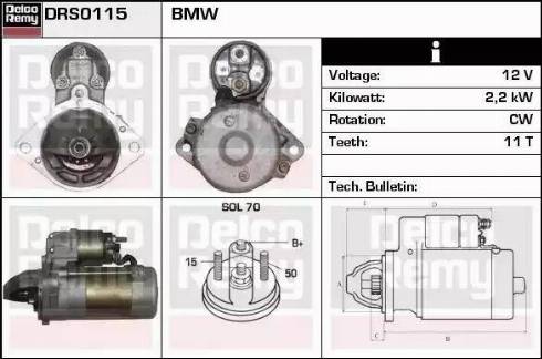 Remy DRS0115 - Стартер autospares.lv