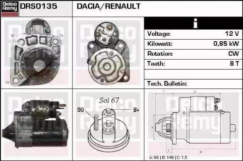 Remy DRS0135 - Стартер autospares.lv