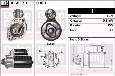 Remy DRS0170 - Стартер autospares.lv