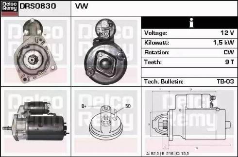 Remy DRS0830 - Стартер autospares.lv