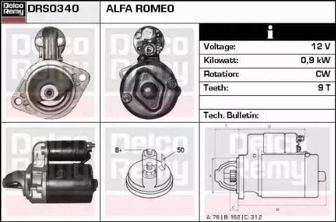 Remy DRS0340 - Стартер autospares.lv