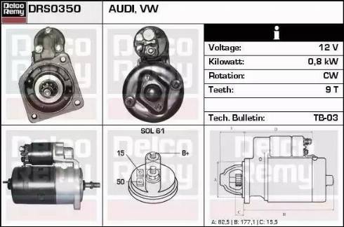 Remy DRS0350 - Стартер autospares.lv