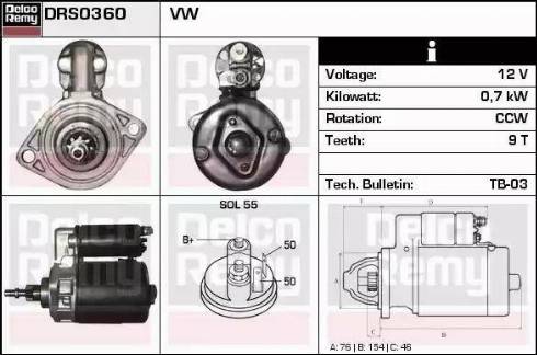 Remy DRS0360 - Стартер autospares.lv