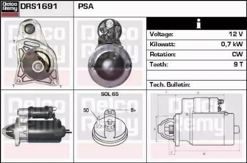 Remy DRS1691 - Стартер autospares.lv