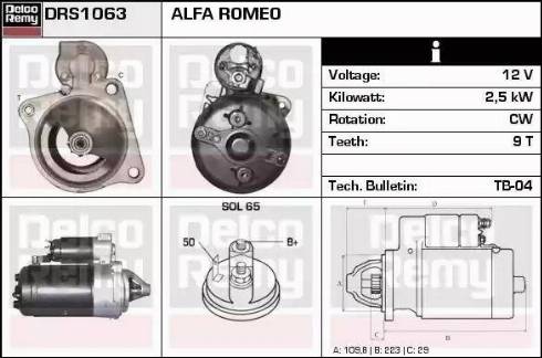 Remy DRS1063 - Стартер autospares.lv