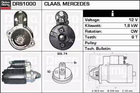 Remy DRS1000 - Стартер autospares.lv