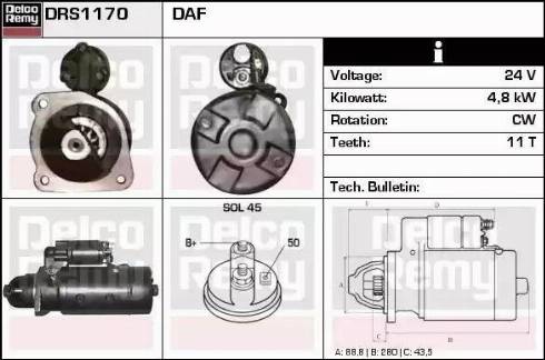 Remy DRS1170 - Стартер autospares.lv