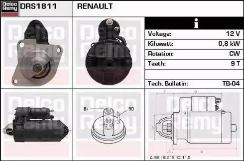 Remy DRS1811 - Стартер autospares.lv