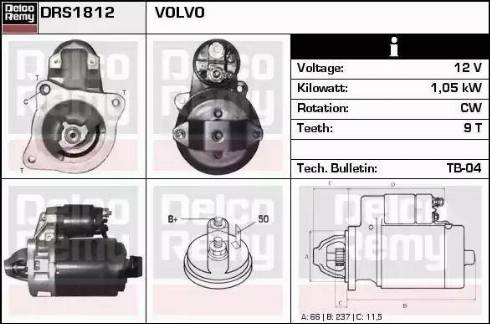 Remy DRS1812 - Стартер autospares.lv