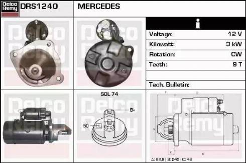 Remy DRS1240 - Стартер autospares.lv