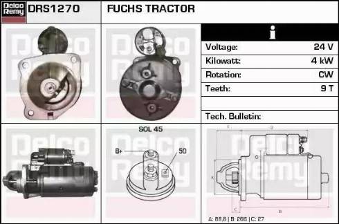 Remy DRS1270 - Стартер autospares.lv