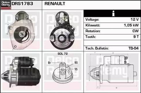 Remy DRS1783 - Стартер autospares.lv