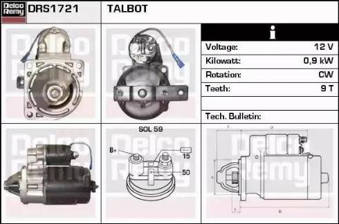 Remy DRS1721 - Стартер autospares.lv