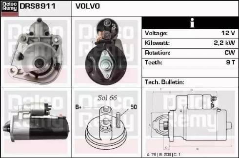 Remy DRS8911 - Стартер autospares.lv