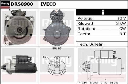 Remy DRS8980 - Стартер autospares.lv