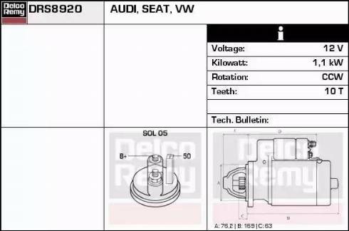 Remy DRS8920 - Стартер autospares.lv