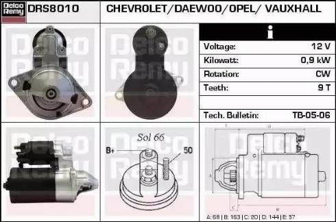 Remy DRS8010 - Стартер autospares.lv