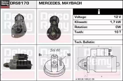 Remy DRS8170 - Стартер autospares.lv