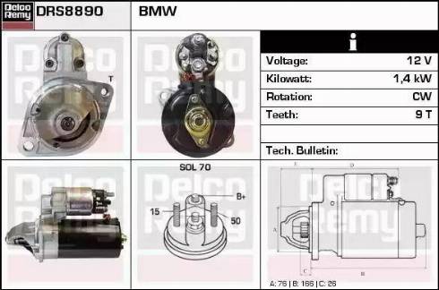 Remy DRS8890 - Стартер autospares.lv