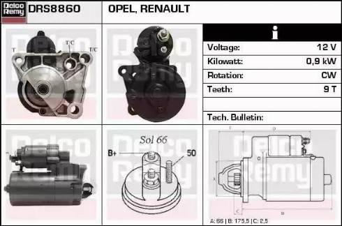 Remy DRS8860 - Стартер autospares.lv