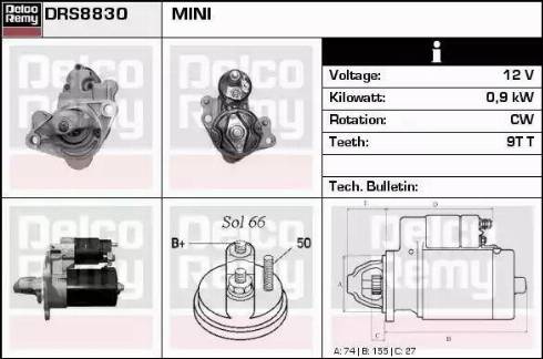 Remy DRS8830 - Стартер autospares.lv