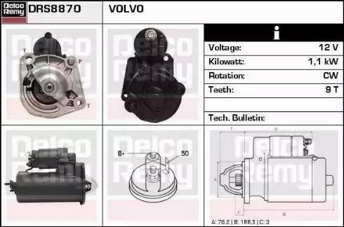 Remy DRS8870 - Стартер autospares.lv