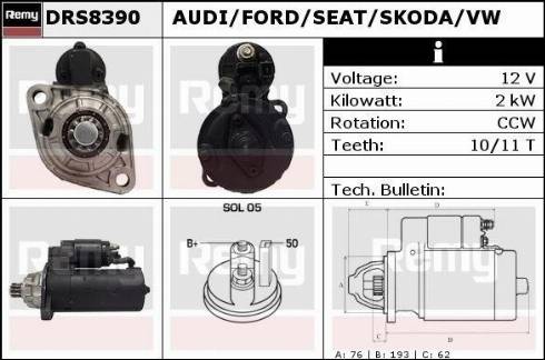 Remy DRS8390X - Стартер autospares.lv