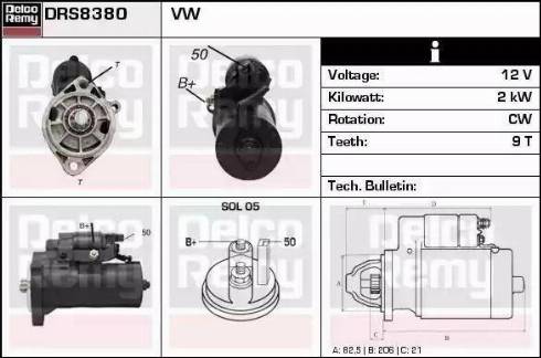 Remy DRS8380 - Стартер autospares.lv