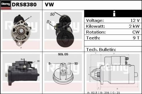 Remy DRS8380X - Стартер autospares.lv