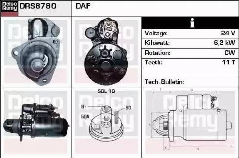 Remy DRS8780 - Стартер autospares.lv