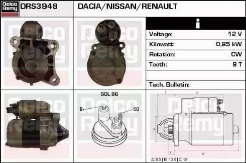 Remy DRS3948 - Стартер autospares.lv