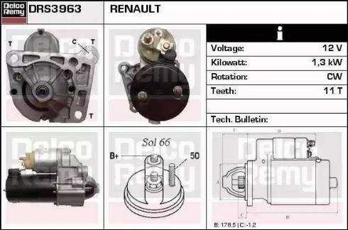 Remy DRS3963 - Стартер autospares.lv