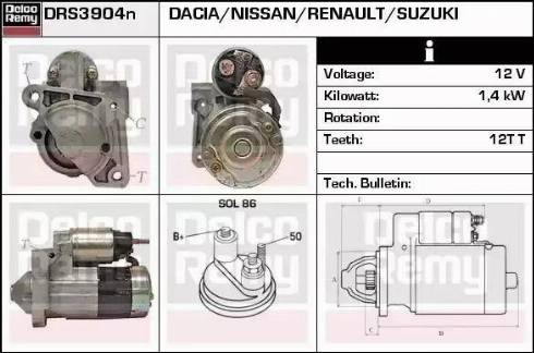 Remy DRS3904N - Стартер autospares.lv