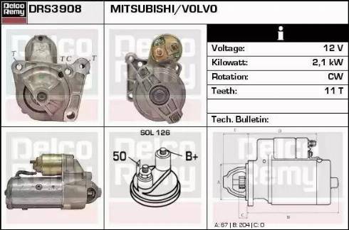 Remy DRS3908 - Стартер autospares.lv