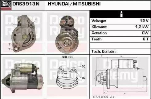 Remy DRS3913 - Стартер autospares.lv