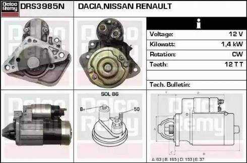 Remy DRS3985N - Стартер autospares.lv