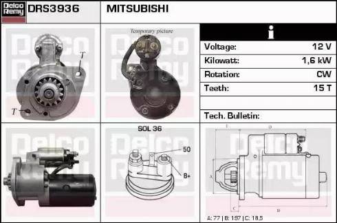 Remy DRS3936 - Стартер autospares.lv