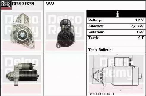 Remy DRS3928 - Стартер autospares.lv