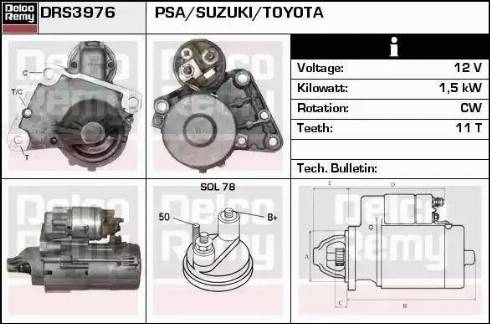 Remy DRS3976 - Стартер autospares.lv