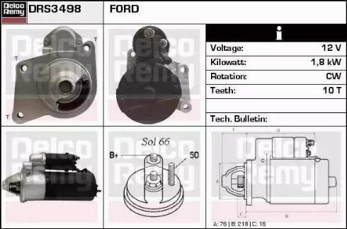 Remy DRS3498 - Стартер autospares.lv