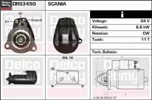 Remy DRS3450 - Стартер autospares.lv