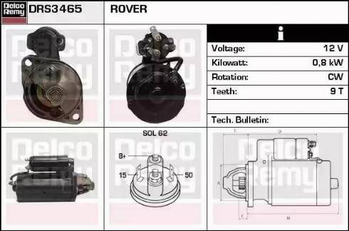 Remy DRS3465 - Стартер autospares.lv