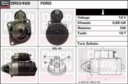 Remy DRS3466 - Стартер autospares.lv