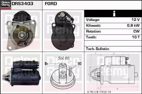 Remy DRS3403 - Стартер autospares.lv