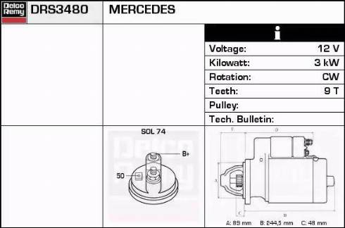 Remy DRS3480 - Стартер autospares.lv