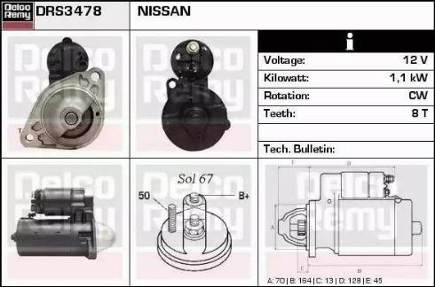 Remy DRS3478 - Стартер autospares.lv