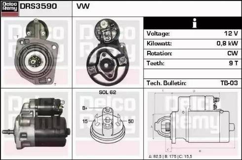 Remy DRS3590 - Стартер autospares.lv