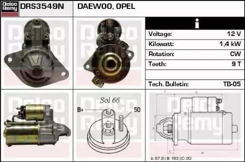 Remy DRS3549N - Стартер autospares.lv