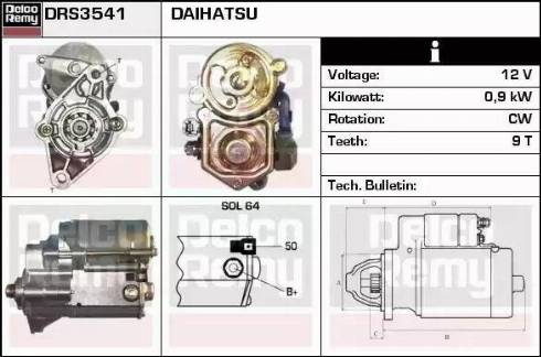 Remy DRS3541 - Стартер autospares.lv