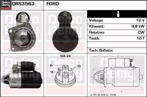 Remy DRS3563 - Стартер autospares.lv